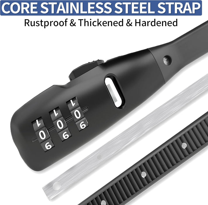 Zip Tie Lock - Candado con cable ajustable de 3 dígitos para portabicicletas (paquete de 4) - Quierox - Tienda Online