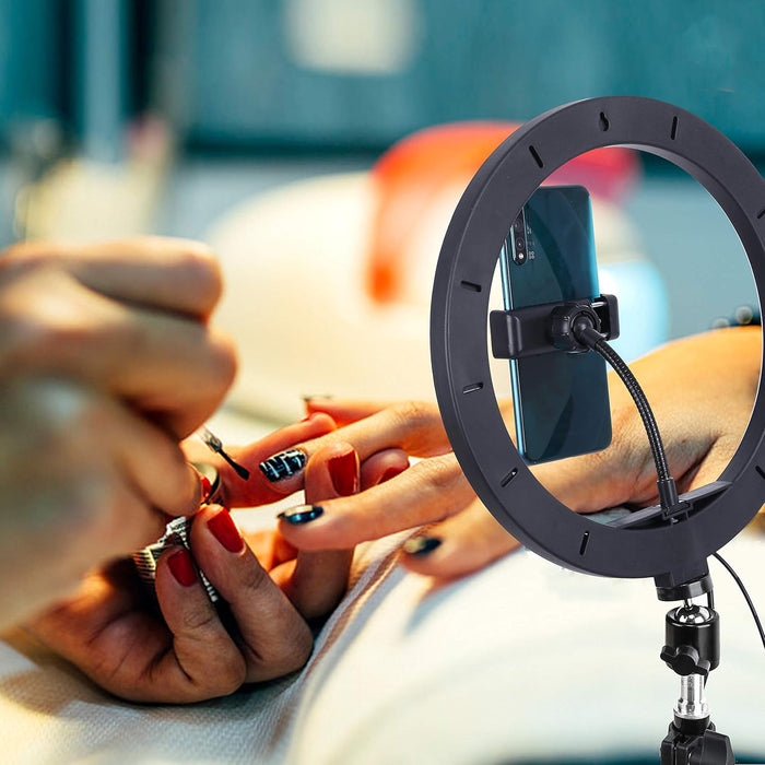ZoMei Anillo de luz LED para selfie de 10 pulgadas con trípode y soporte para teléfono - Quierox - Tienda Online