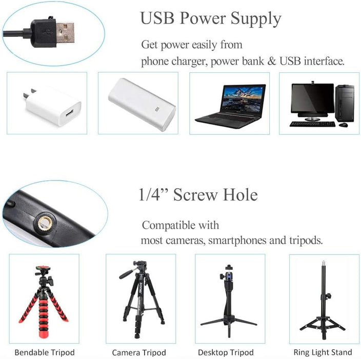ZoMei Anillo de luz LED para selfie de 10 pulgadas con trípode y soporte para teléfono - Quierox - Tienda Online