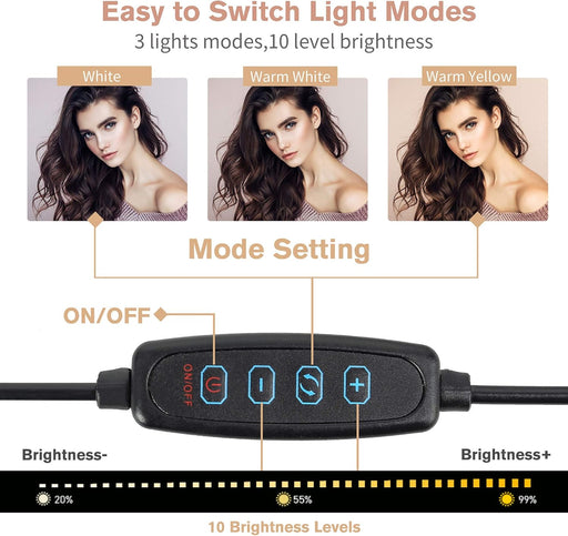 ZoMei Anillo de luz LED para selfie de 10 pulgadas con trípode y soporte para teléfono - Quierox - Tienda Online