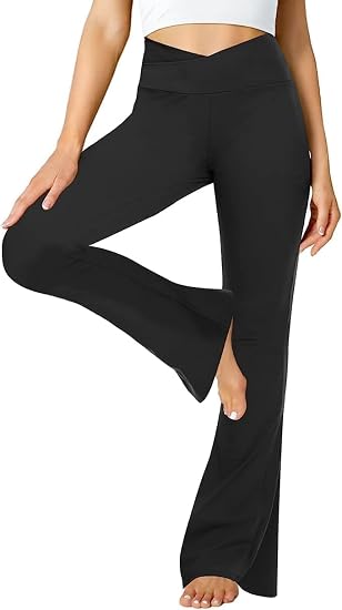 ZOOSIXX Leggings de yoga acampanadas para mujer suaves tipo cruzado con corte de bota - Quierox - Tienda Online