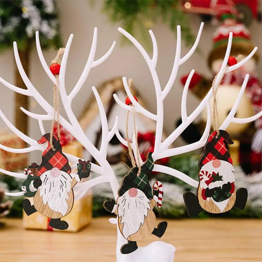 1 Juego de decoración colgante de madera de Navidad con caja de 3 compartimentos - Quierox - Tienda Online