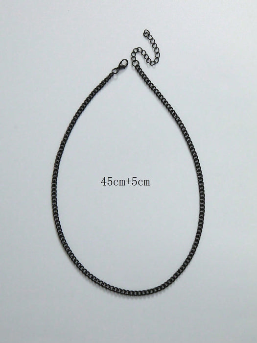 1 Pieza Collar De Cadena De Metal Simple Para Hombre - Quierox - Tienda Online