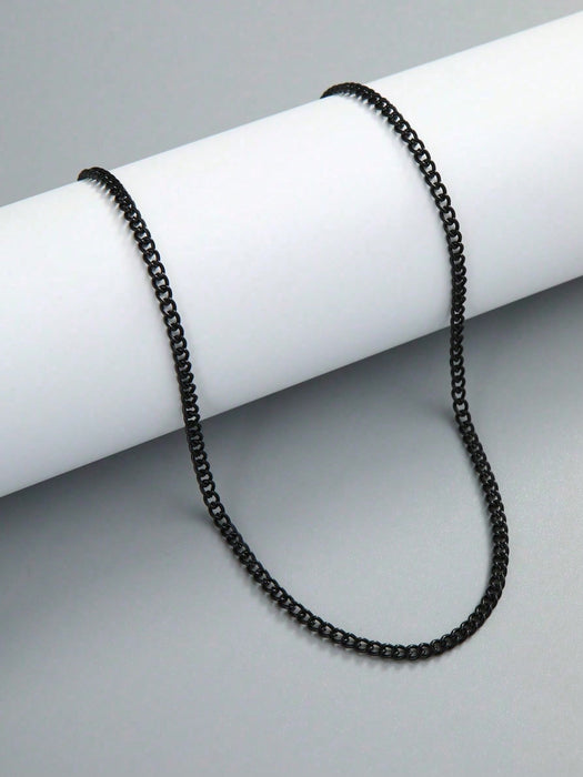 1 Pieza Collar De Cadena De Metal Simple Para Hombre - Quierox - Tienda Online