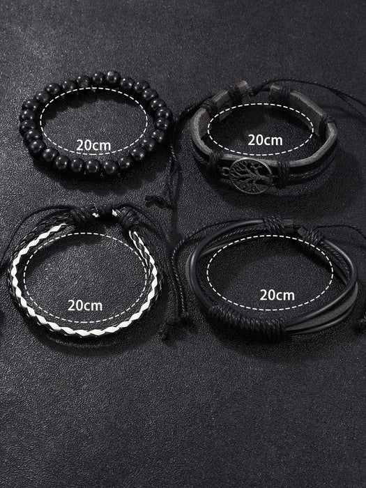 1 reloj redondo de cuarzo para hombre y 4 pulseras. - Quierox - Tienda Online