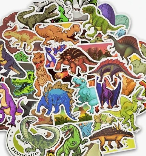 100 pegatinas de dinosaurios impermeables de dibujos animados para