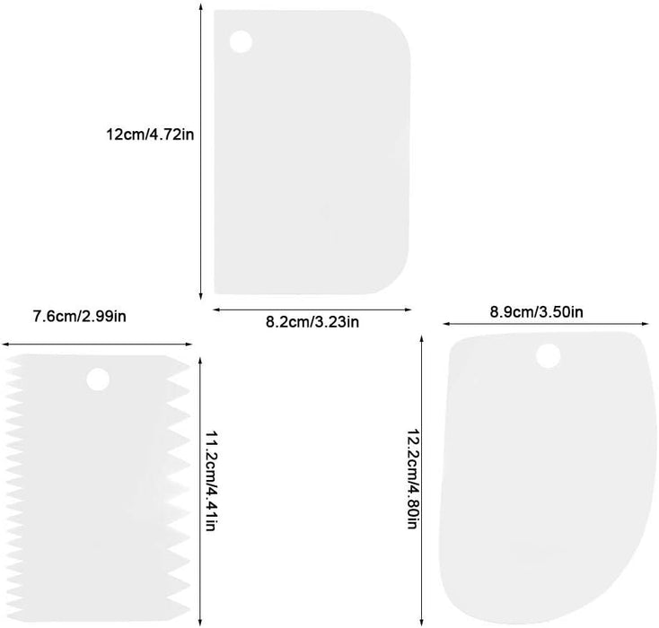 3 piezas de raspador plástico seguro para decoración de tartas - Quierox - Tienda Online