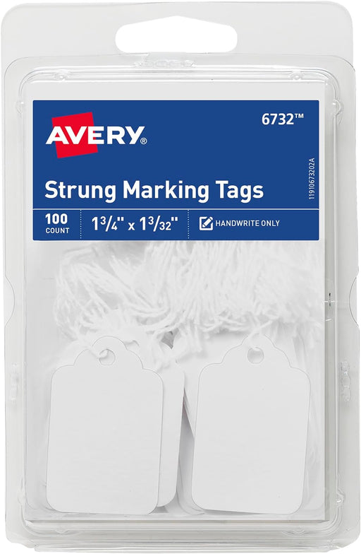 Avery Etiquetas de marcado encordadas blancas, 1,75 x 1,09 pulgadas, paquete de 100 - Quierox - Tienda Online