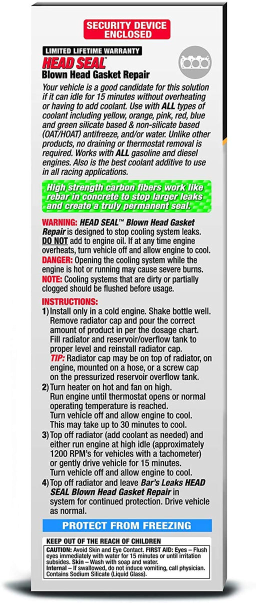 Bar's Leak HG-1 Head Seal - Reparación de junta de culata volada - Quierox - Tienda Online