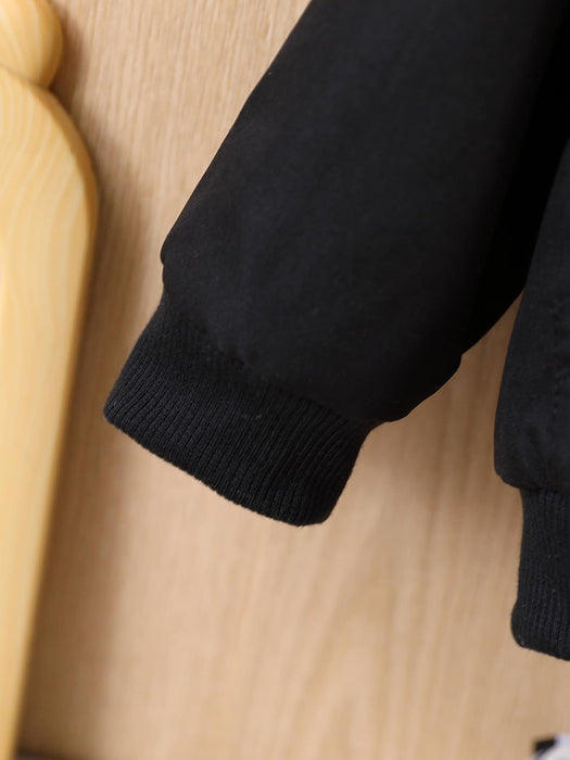 Bebé niño Cazadora con diseño de parche con forro teddy con capucha - Quierox - Tienda Online