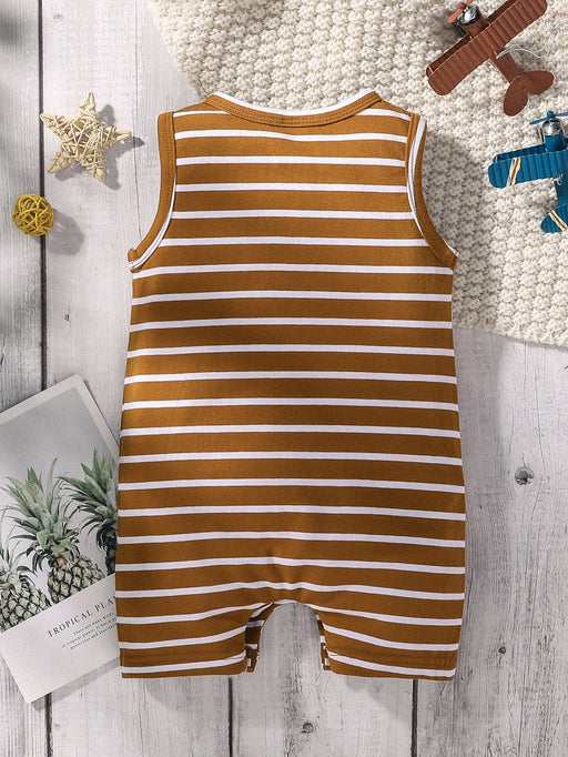 Bebé niño Mono de rayas con botón delantero - Quierox - Tienda Online