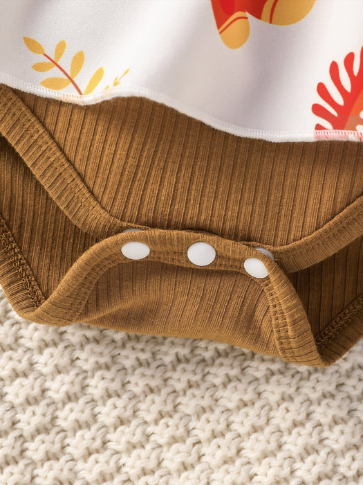 Bebé Vestido body de combinación con estampado de día de Gracias ribete - Quierox - Tienda Online