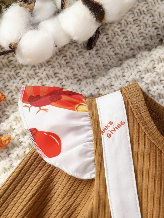 Bebé Vestido body de combinación con estampado de día de Gracias ribete - Quierox - Tienda Online