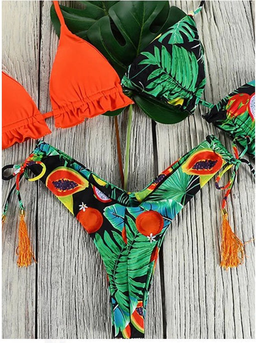 Bikini ahuecado para mujer, traje de baño Bqiuini con Tanga, conjunto de Bikini - Quierox - Tienda Online