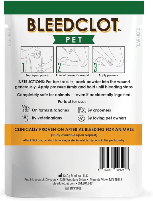 BleedClot - Polvo de coagulación de sangre para mascotas de primeros auxilios - Quierox - Tienda Online