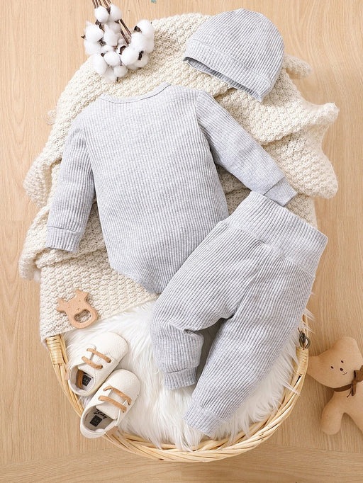 Body Pantalones Y Gorro De Punto Tipo Gofre Para Bebé - Quierox - Tienda Online