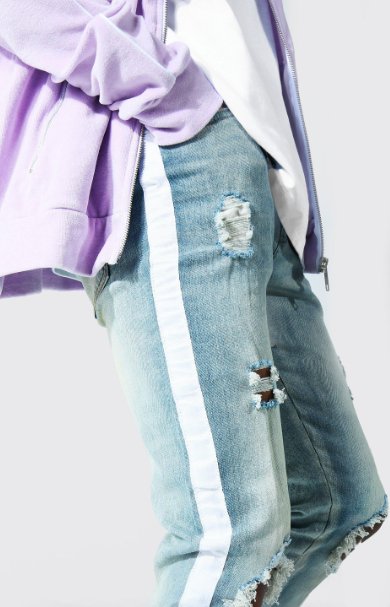 BOOHOOMAN VAQUEROS AJUSTADOS CON RODILLA AMPLIADA Y CINTA LATERAL - Quierox - Tienda Online