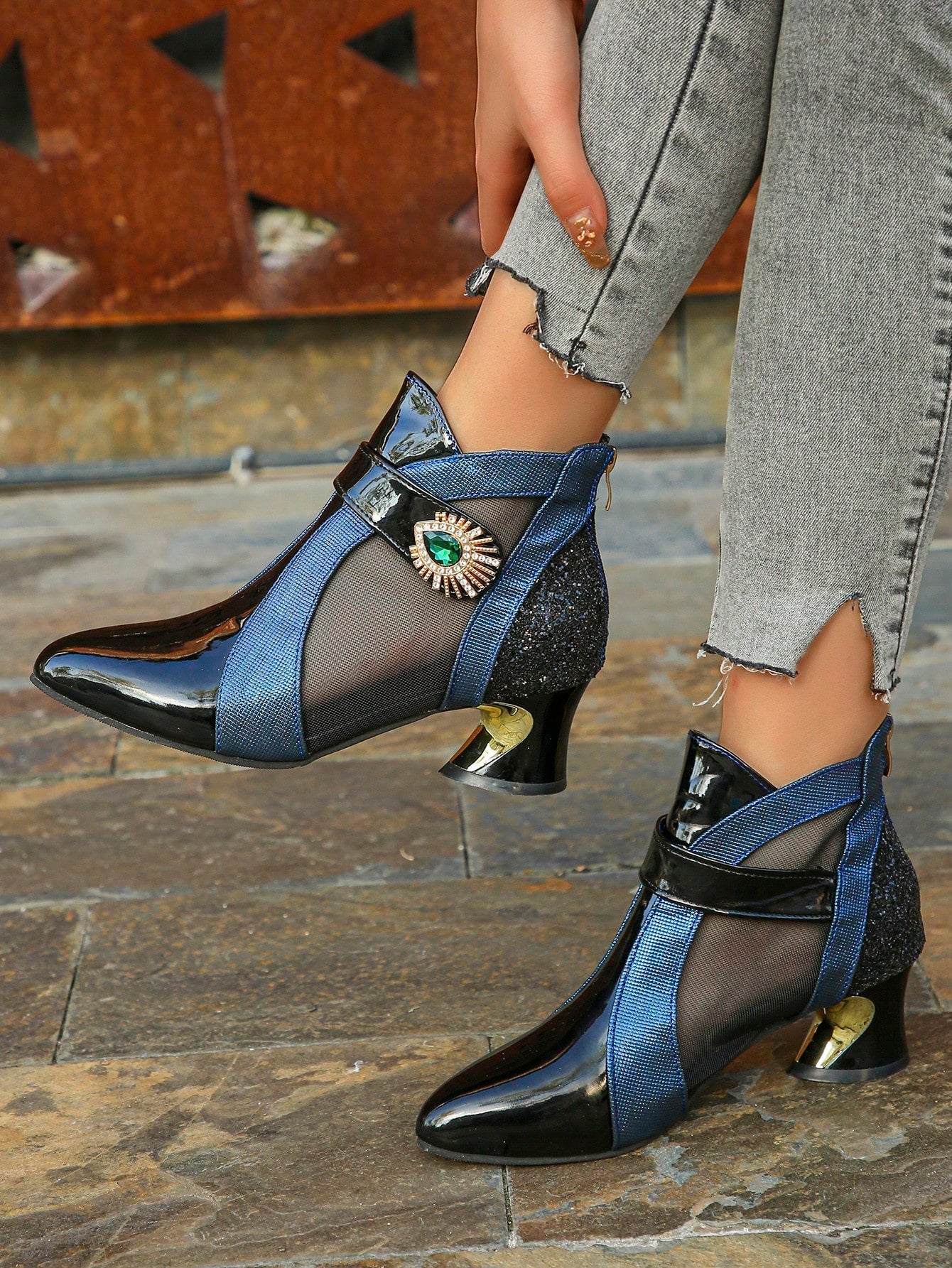 Bota De Vino Botas De Tacón Alto Cocey Para Mujer Caña Corta