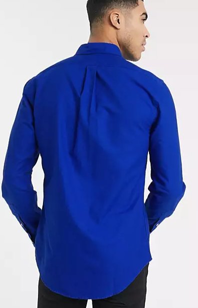 Camisa Oxford de corte slim con diseño teñido azul intenso y logo de Polo Ralph Lauren - Quierox - Tienda Online