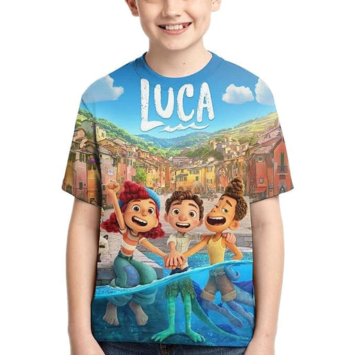 Camiseta animada (Luca) clásica holgada con cuello redondo - Quierox - Tienda Online