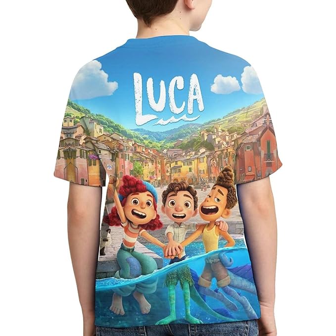Camiseta animada (Luca) clásica holgada con cuello redondo - Quierox - Tienda Online