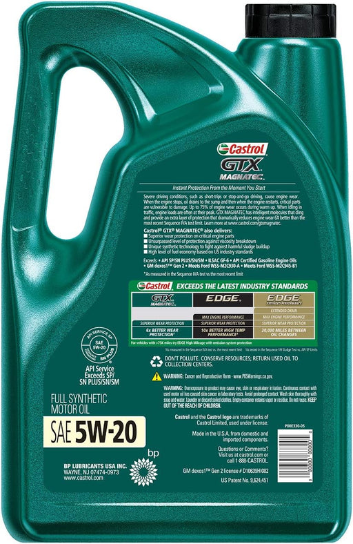 Castrol 60017 GTX High Mileage 5W20 aceite de motor sintético mezclado - Quierox - Tienda Online