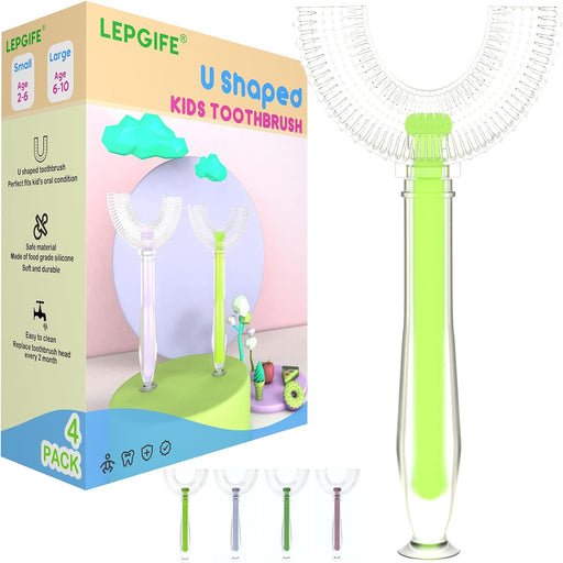 Cepillo de dientes para niños en forma de U, paquete de 4 - Quierox - Tienda Online