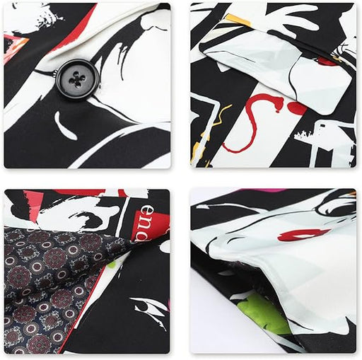 Chaqueta de traje de un botón con estampado casual para hombre - Quierox - Tienda Online