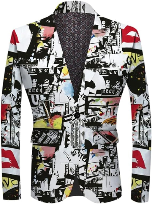 Chaqueta de traje de un botón con estampado casual para hombre - Quierox - Tienda Online