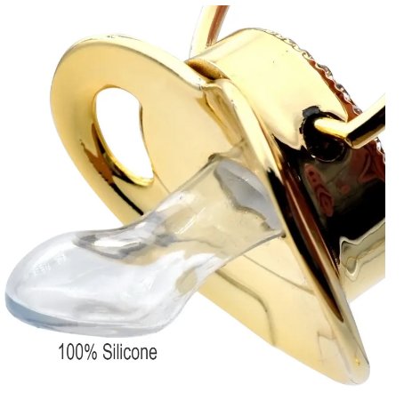 Chupete de bebé Bling 26 letras iniciales chupetes de silicona dorada - Quierox - Tienda Online