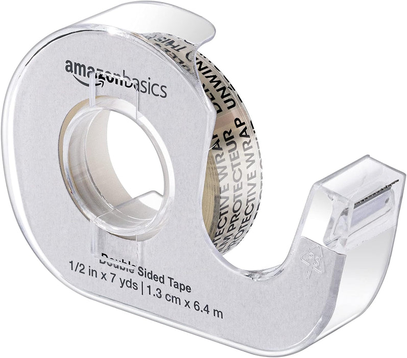 Cinta de doble cara con dispensador, ancho estrecho, 1/2 x 252 pulgadas - Quierox - Tienda Online