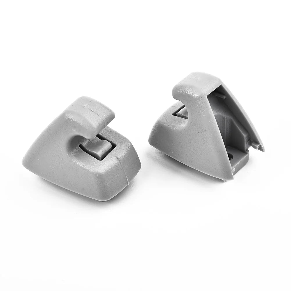 X AUTOHAUX Lot De 2 Clips Crochet Pare-Soleil Voiture – Gris, Compatible Volkswagen, Audi, Seat – Remplacez Vos Crochets Cassés Facilement