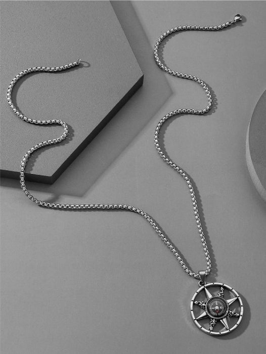 Collar con dije de brújula para chicos - Quierox - Tienda Online