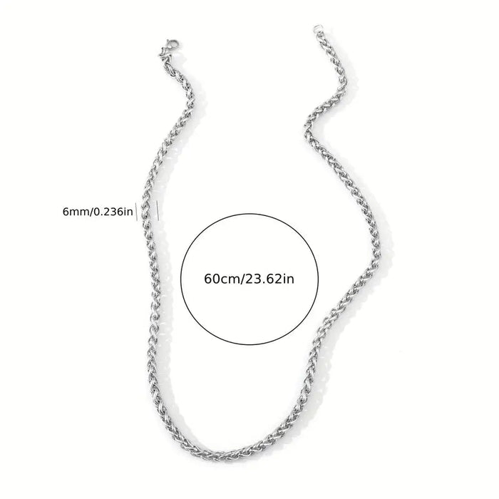 Collar De Acero Inoxidable Minimalista De 6 Mm Para Hombres - Quierox - Tienda Online