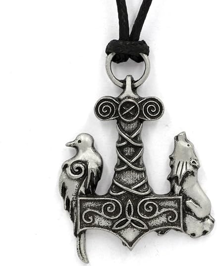 Collar nórdico Odin Thors de lobo y cuervo con colgante de pájaros antiguos - Quierox - Tienda Online
