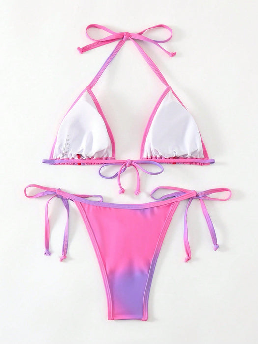 Conjunto De Bikini De Triángulo Con Degradado - Quierox - Tienda Online