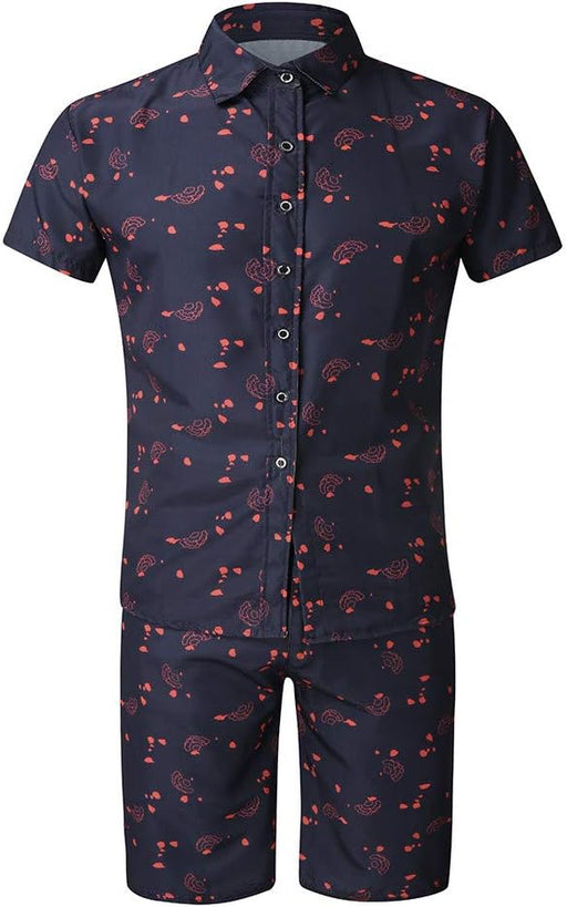 Conjunto de camisa y pantalones cortos para hombre, estampado de estilo bohemio - Quierox - Tienda Online
