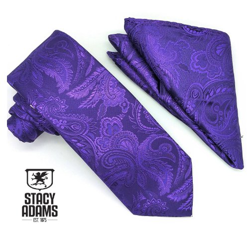 Conjunto de corbata y pañuelo Stacy Adam Solid Paisley SA276 - Quierox - Tienda Online