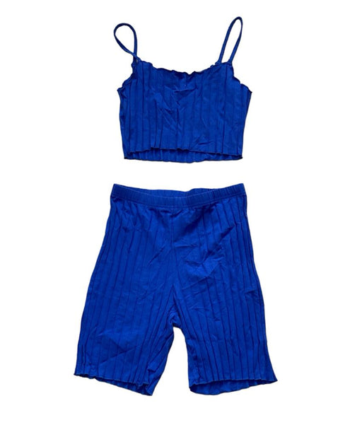 Conjunto top de tirantes con ribete de lechuga y shorts biker - Quierox - Tienda Online