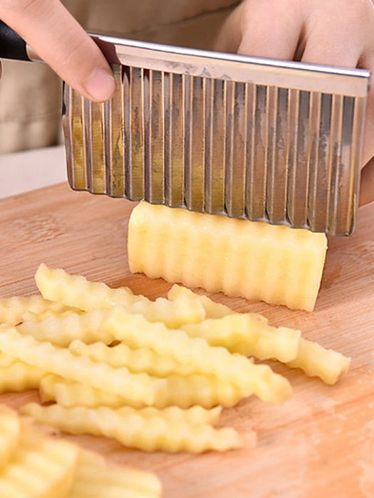 Cortador de patatas fritas ondulado de acero inoxidable - Quierox - Tienda Online