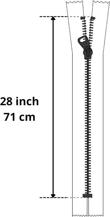 Cremallera de metal de 28.0 in, color blanco, latón dorado - Quierox - Tienda Online
