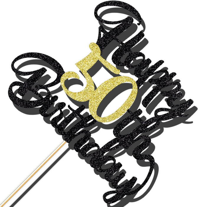 Decoración de pastel de feliz cumpleaños número 50 - Quierox - Tienda Online