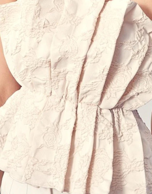 DO+BE Top de tubo con volantes en color crema - Quierox - Tienda Online