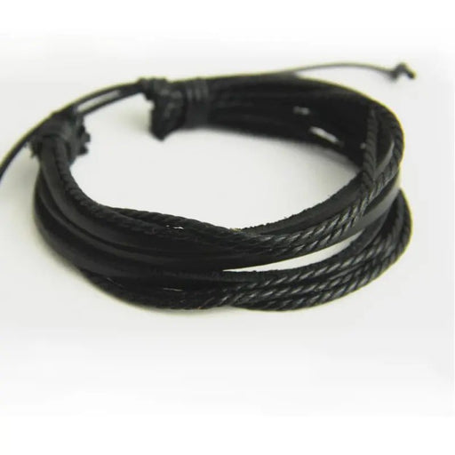 Elegante pulsera de cuero de PU de múltiples capas tejida a mano para hombres - Quierox - Tienda Online