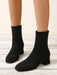 Elegantes botas elásticas de color liso negro con tacones gruesos - Quierox - Tienda Online