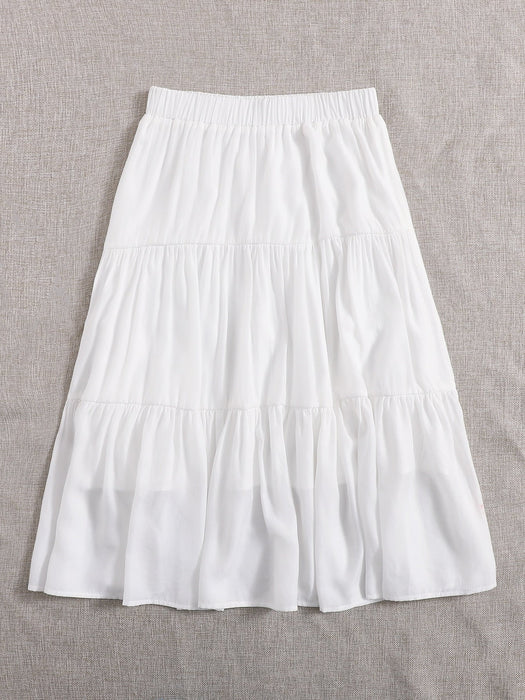 Falda con dobladillo con volantes lisos - Quierox - Tienda Online