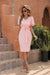 FASHION MIA Vestido de tubo rosa con cuello en V y cintura con lazo - Quierox - Tienda Online