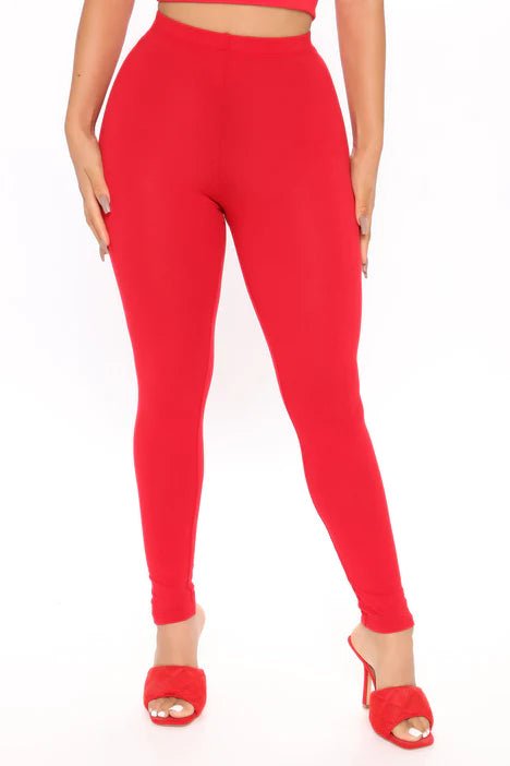 FASHION NOVA Leggings Lean On Me Roja - Quierox - Tienda Online