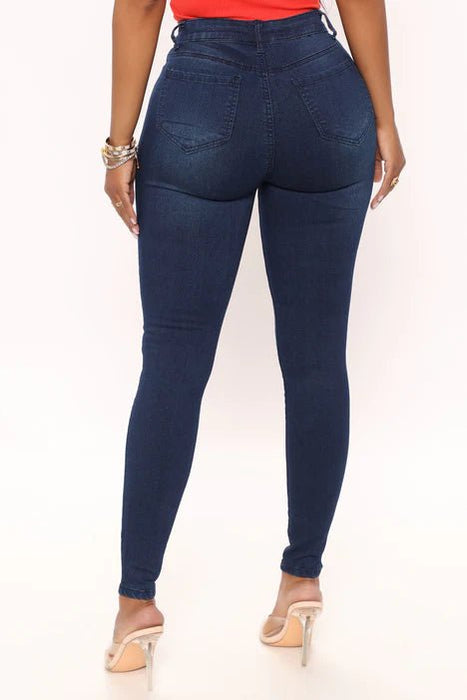 FASHION NOVA Vaqueros tobilleros de talle alto Oooh Girl - Denim oscuro - Quierox - Tienda Online