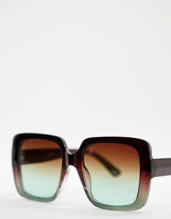 Gafas de sol extragrandes de estilo degradado de marrón a verde de ASOS DESIGN - Quierox - Tienda Online